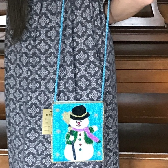 Rare Ermo Collection Beaded Snowman Handbag 148.00‼️FINAL SALE - Picture 2 of 8